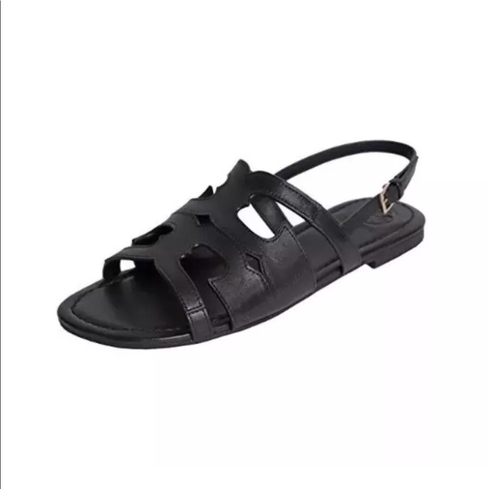 Tory Burch Black Serif Sandals 5.5 NIB NEW